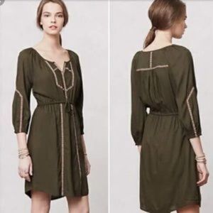 Anthropologie | Edme & Esyllte Olive Green Dress S